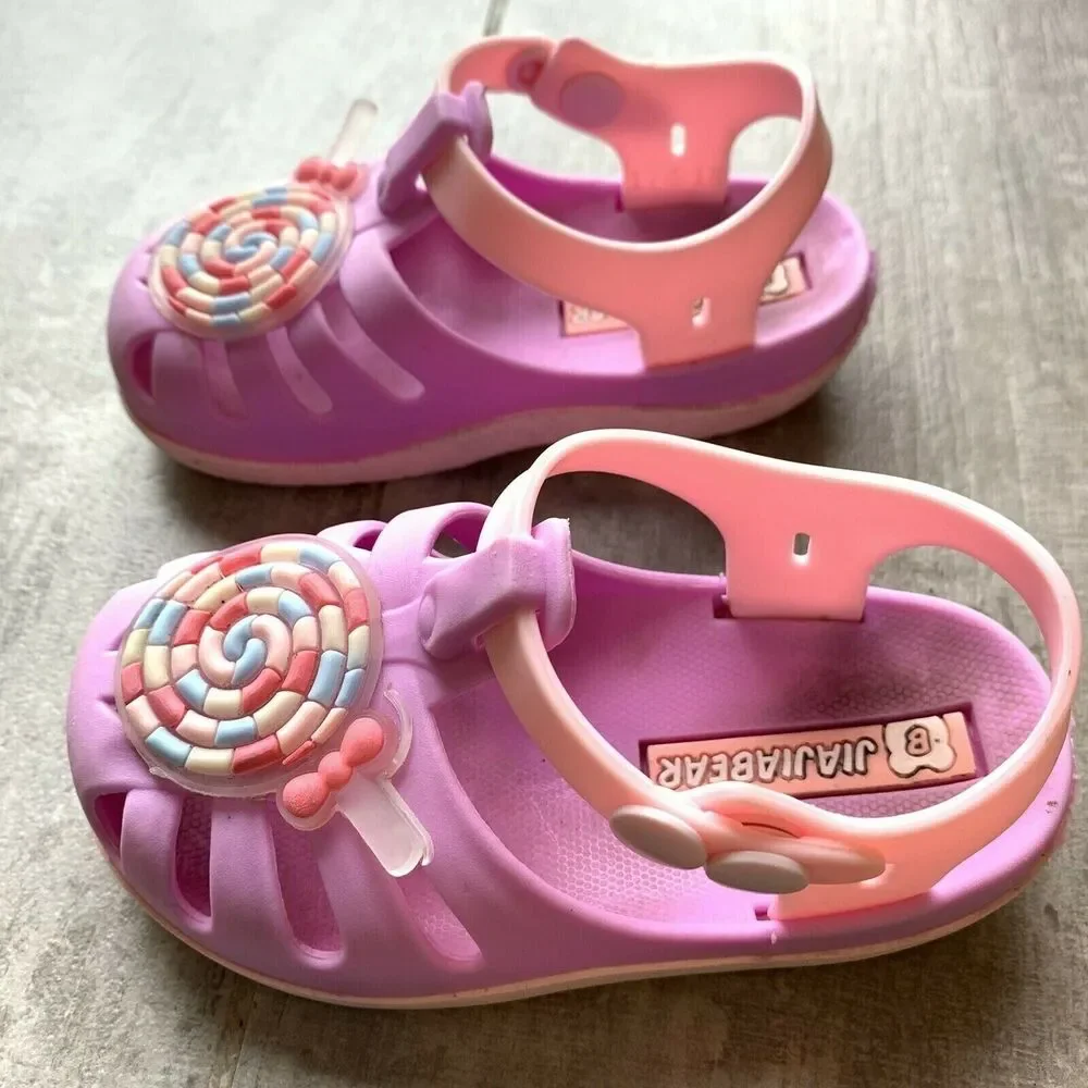 Girls Toddler Kids Baby Jelly Sandals Shoes Waterproof Beach Rubber Summer 5.5